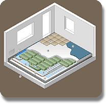 Jan�en-Fu�bodenheizung im Nassaufbau - schematische Darstellung